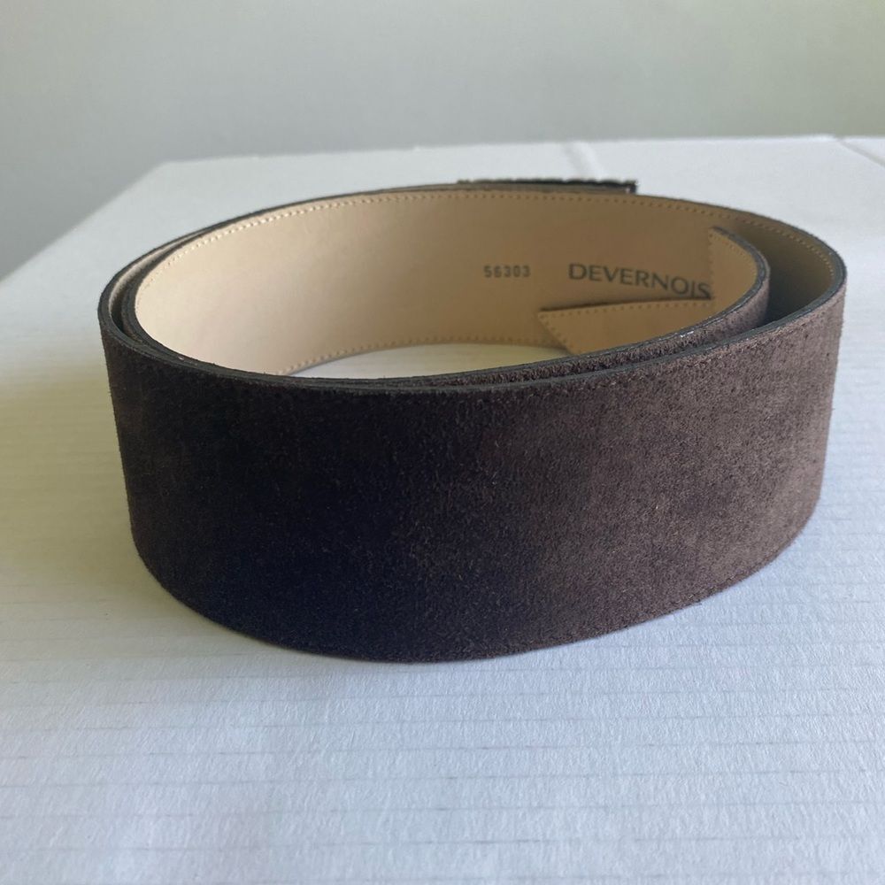 Devernois Suede Embellished Brown Waist Belt Size XL Luxury Boho - Picture 3 of 10
